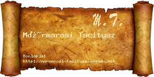 Mármarosi Tacitusz névjegykártya